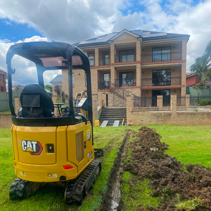 Excavation preparation for drainage